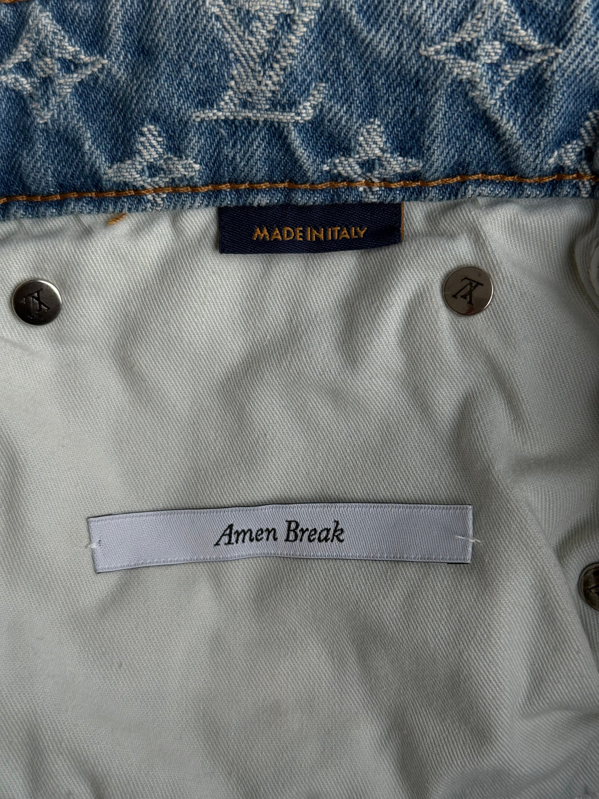 Louis Vuitton Blue & Multicolor Graffiti Logo Monogram Denim Jeans