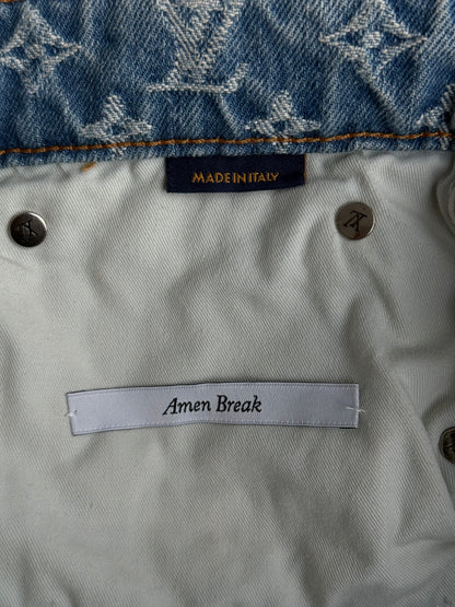 Louis Vuitton Blue & Multicolor Graffiti Logo Monogram Denim Jeans