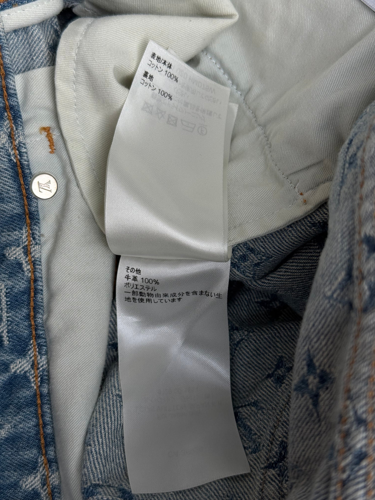 Louis Vuitton Blue & Multicolor Graffiti Logo Monogram Denim Jeans
