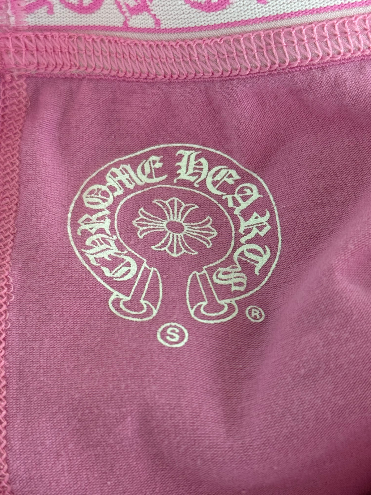 Chrome Hearts Pink & White Horseshoe Logo Leggings