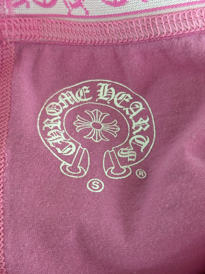Chrome Hearts Pink & White Horseshoe Logo Leggings
