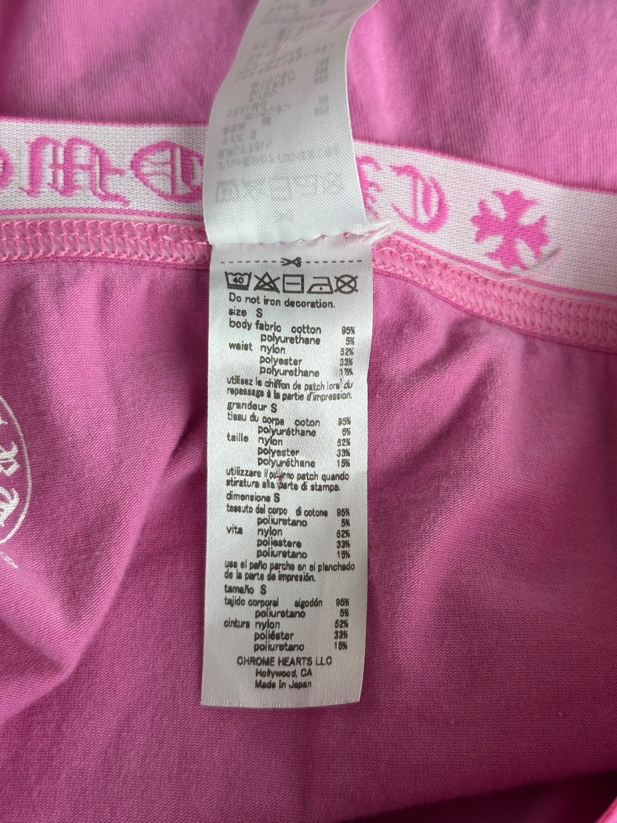 Chrome Hearts Pink & White Horseshoe Logo Leggings