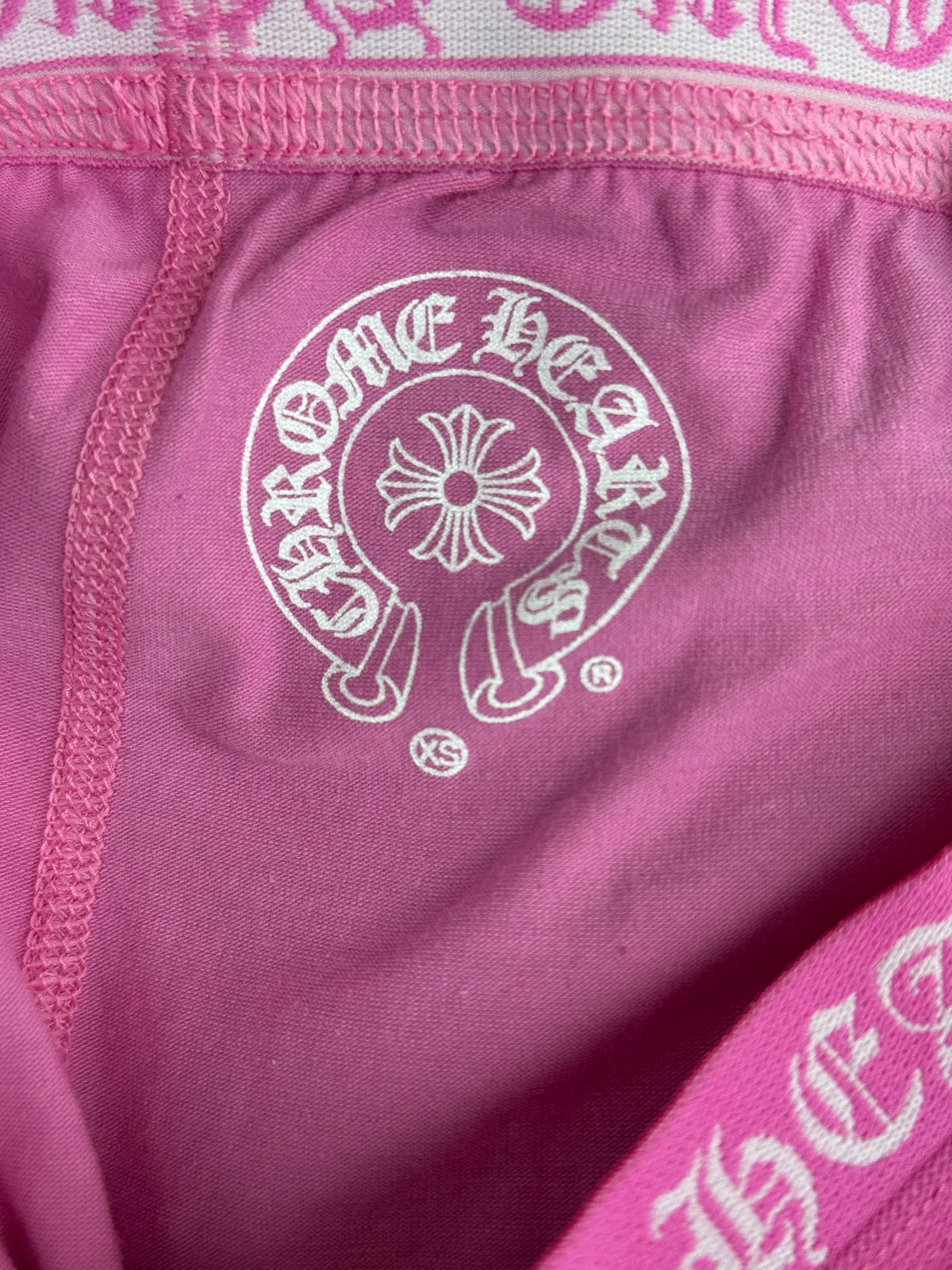 Chrome Hearts Pink & White Horseshoe Logo Leggings