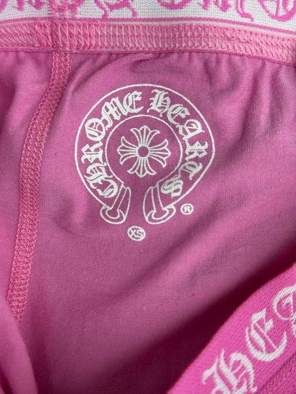 Chrome Hearts Pink & White Horseshoe Logo Leggings
