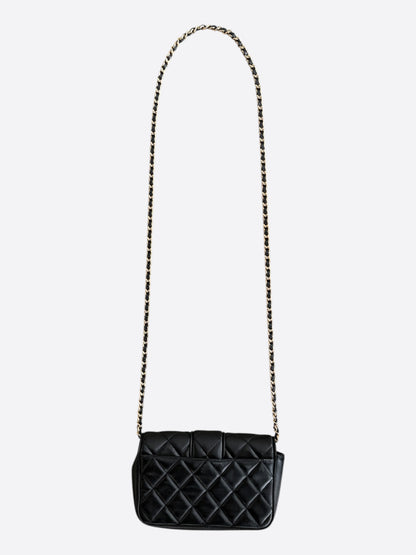 Chanel Black Lambskin Quilted Mini Tab Flap Bag