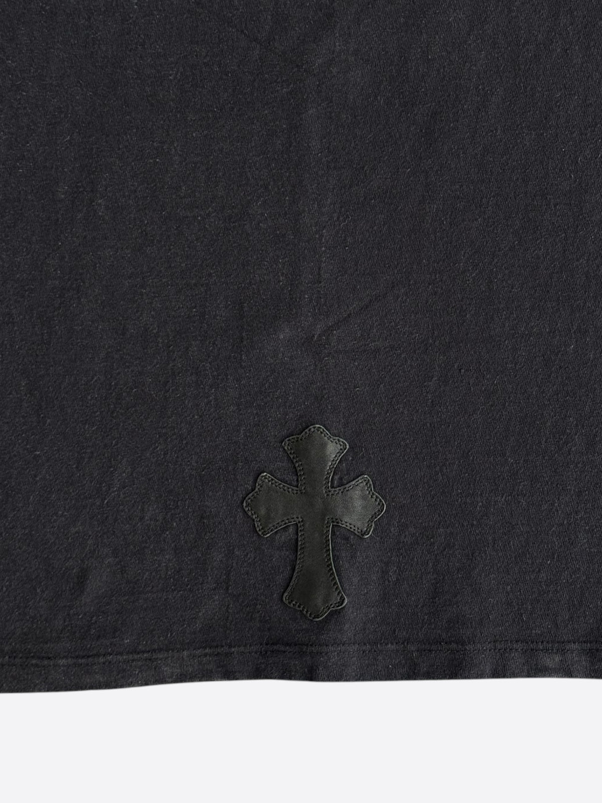 Chrome Hearts Black Leather Triple Cross T-Shirt
