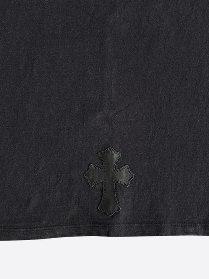 Chrome Hearts Black Leather Triple Cross T-Shirt