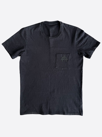 Chrome Hearts Black Leather Triple Cross T-Shirt