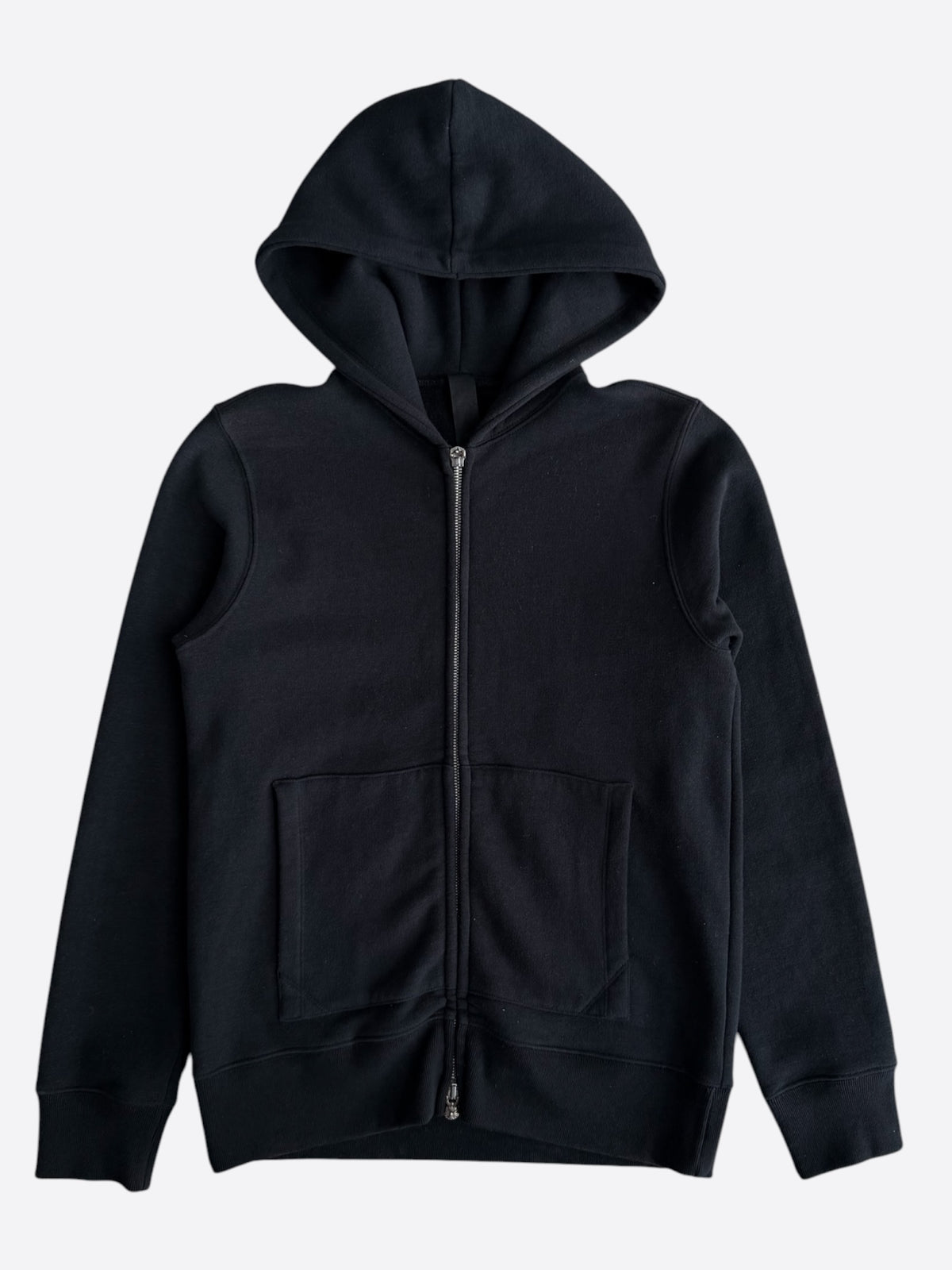 Chrome Hearts Black Leather Horseshoe Logo Zip Up Hoodie