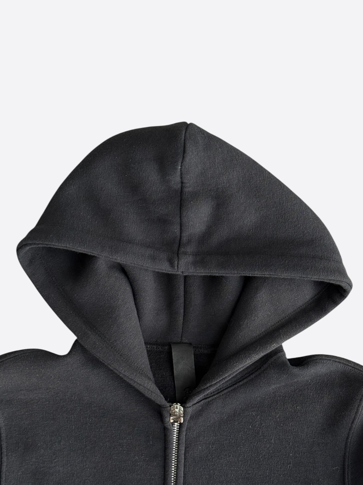 Chrome Hearts Black Leather Horseshoe Logo Zip Up Hoodie
