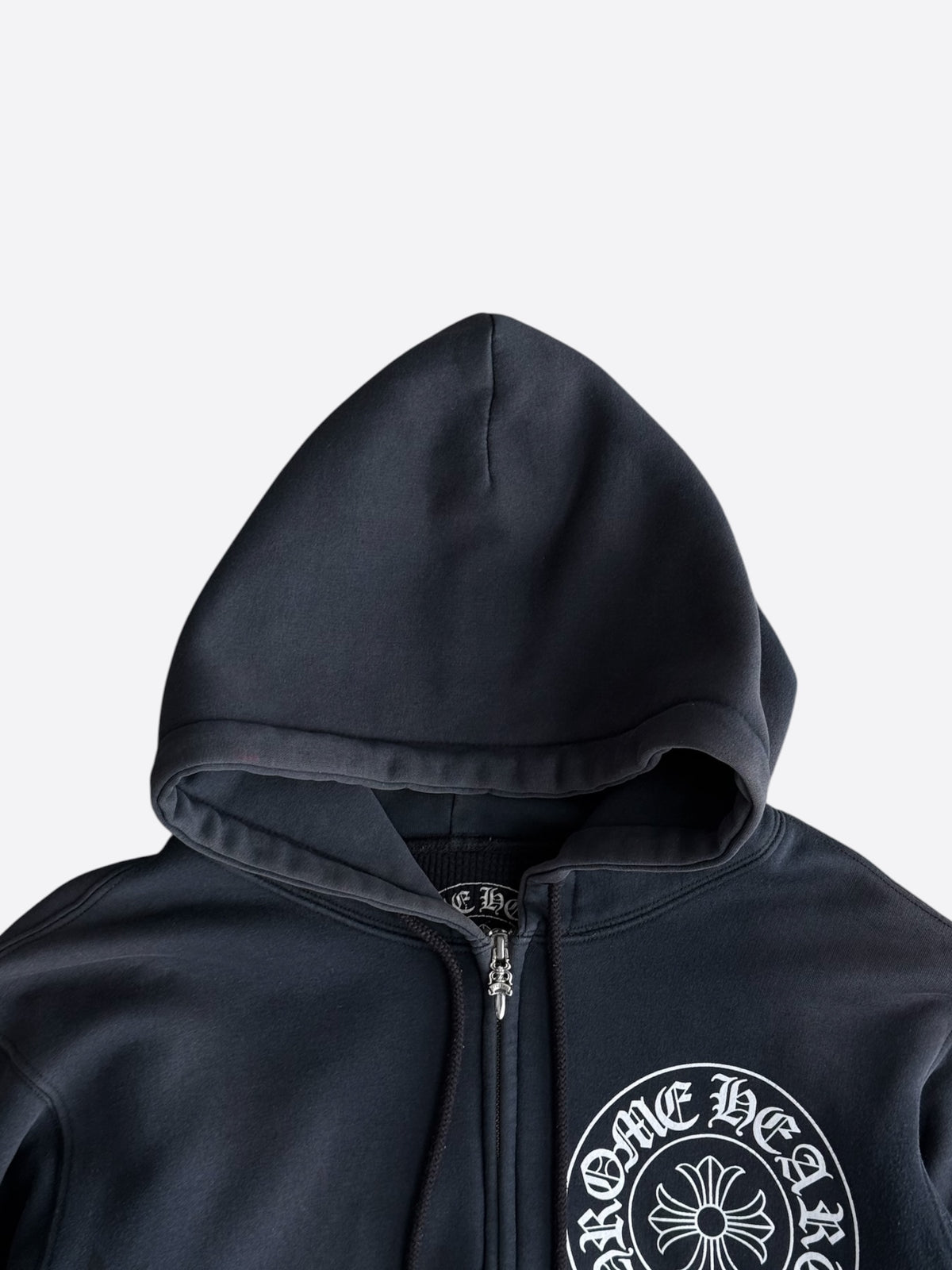 Chrome Hearts Black & White Stars Horseshoe Logo Thermal Zip Up Hoodie