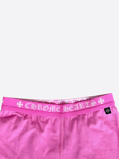 Chrome Hearts Pink & White Horseshoe Logo Leggings