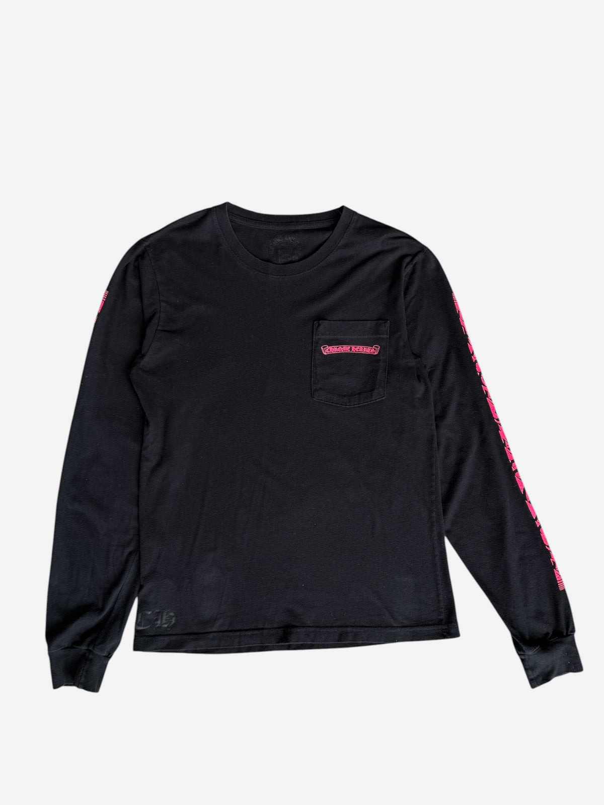 Chrome Hearts Black & Pink Logo Longsleeve T-Shirt
