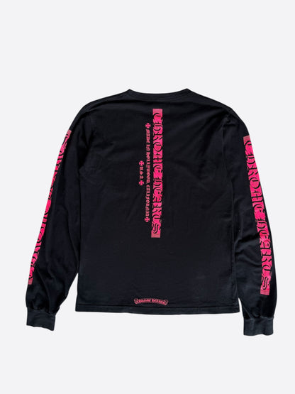 Chrome Hearts Black & Pink Logo Longsleeve T-Shirt