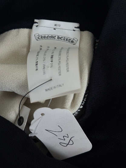 Chrome Hearts Black & White Cross Jacquard Leggings