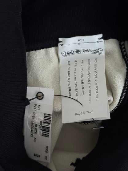 Chrome Hearts Black & White Cross Jacquard Leggings