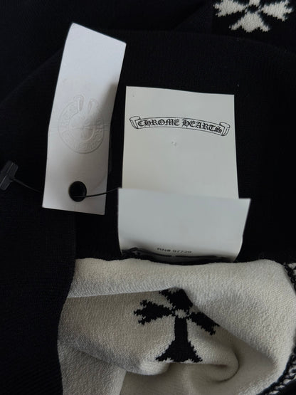 Chrome Hearts Black & White Cross Jacquard Leggings