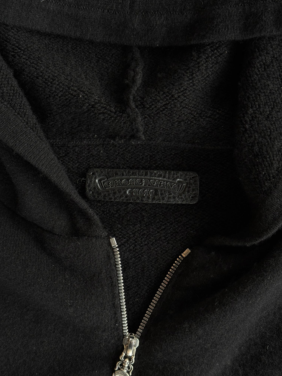 Chrome Hearts Black & White Floral Cashmere Zip Up Hoodie