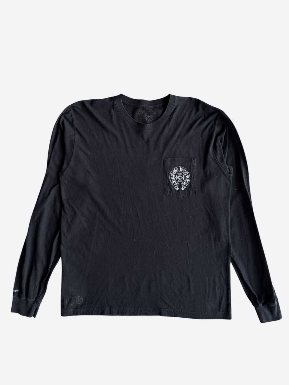 Chrome Hearts Black & Grey Staff Horseshoe Logo Longsleeve T-Shirt