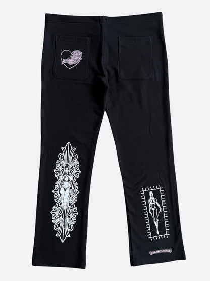 Chrome Hearts Black & Pink Deadly Doll Women's Sweatpants