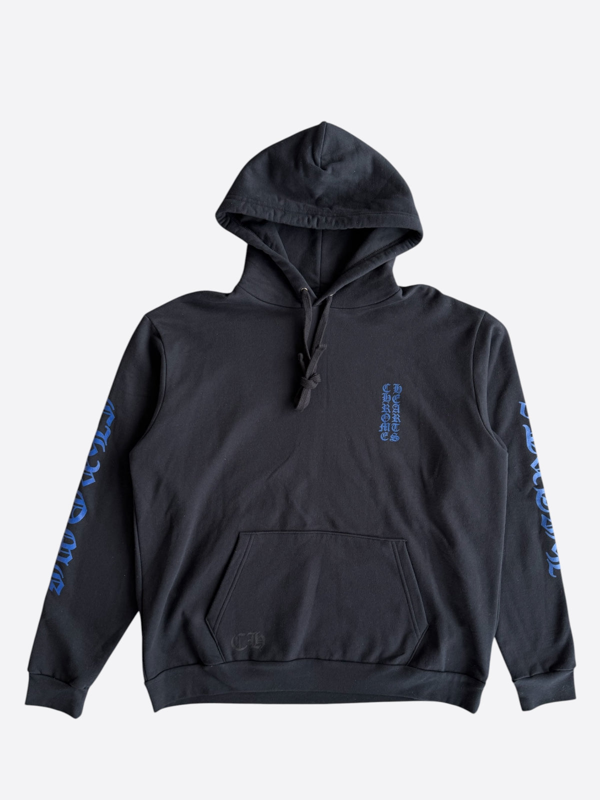Chrome Hearts Black & Blue Vertical Logo Hoodie