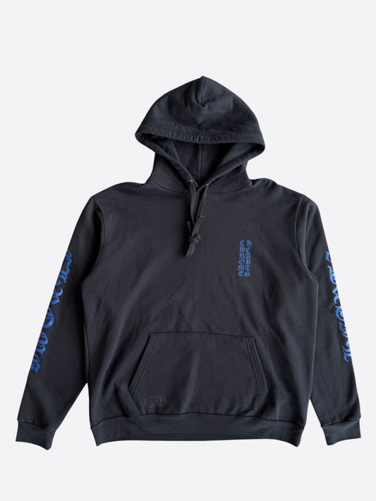 Chrome Hearts Black & Blue Vertical Logo Hoodie