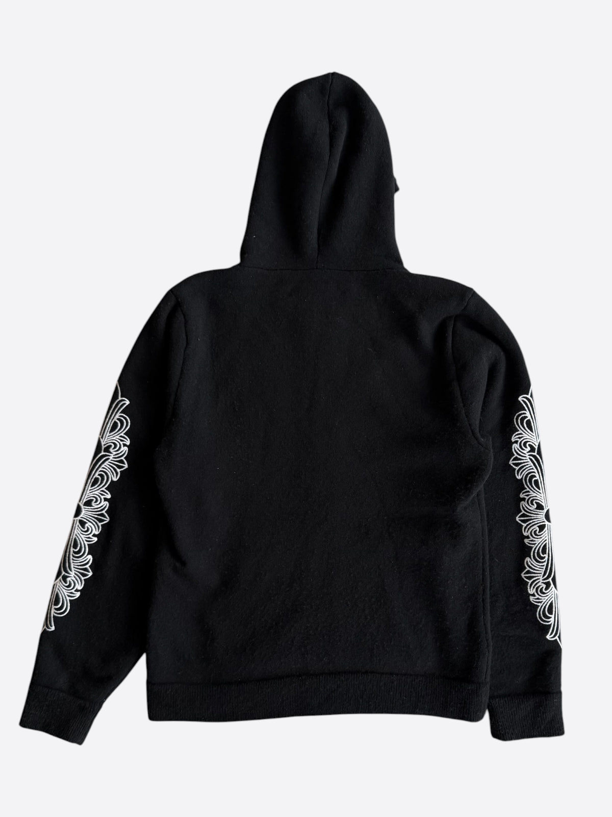 Chrome Hearts Black & White Floral Cashmere Zip Up Hoodie