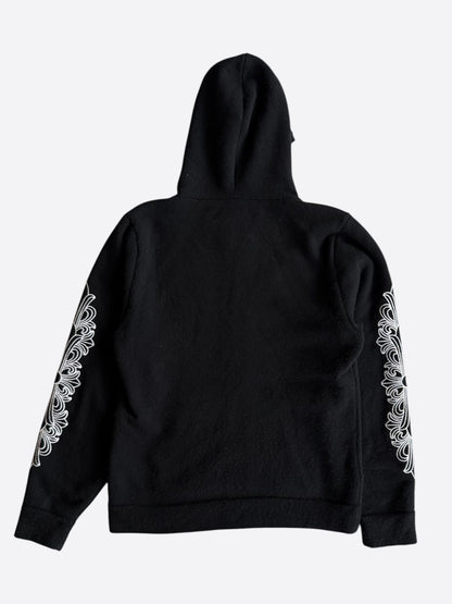 Chrome Hearts Black & White Floral Cashmere Zip Up Hoodie