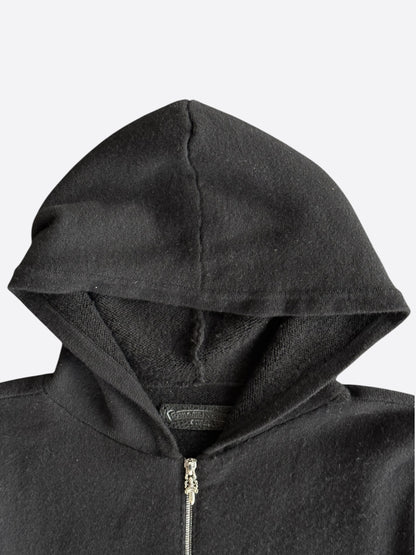 Chrome Hearts Black & White Floral Cashmere Zip Up Hoodie