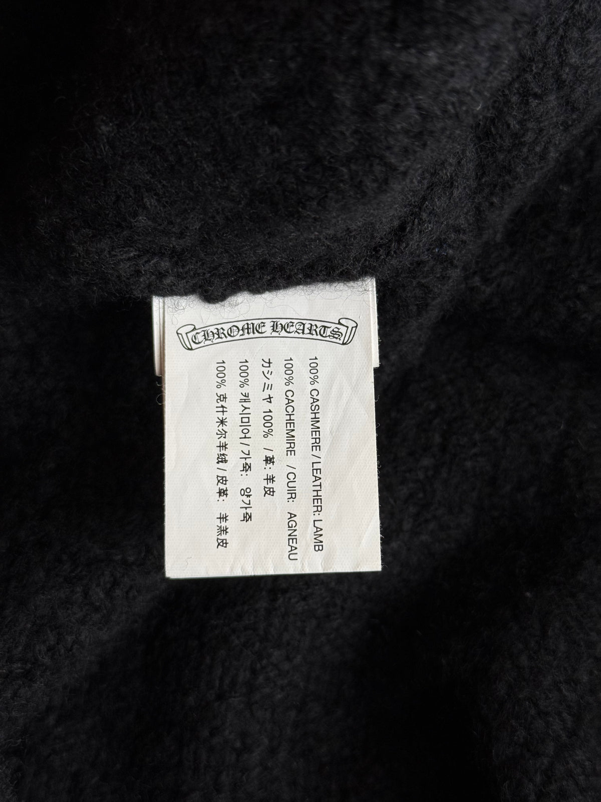 Chrome Hearts Black Cross Patch Cashmere Hoodie