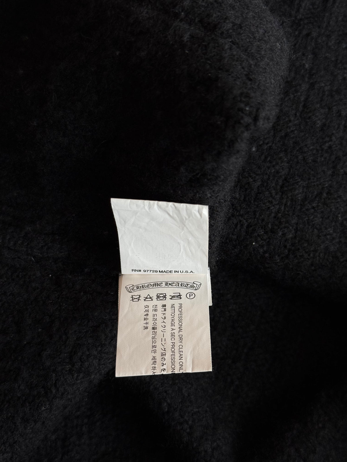 Chrome Hearts Black Cross Patch Cashmere Hoodie