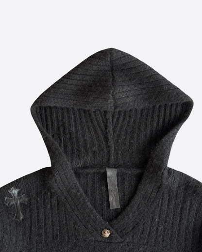 Chrome Hearts Black Cross Patch Cashmere Hoodie