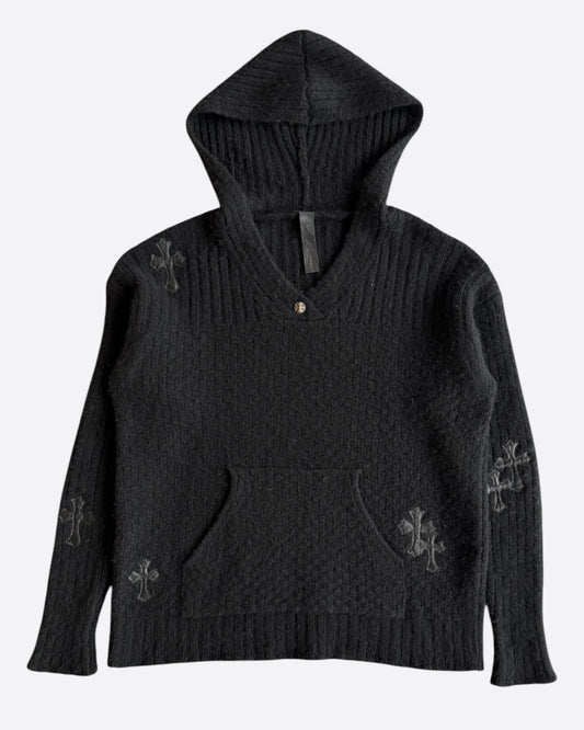 Chrome Hearts Black Cross Patch Cashmere Hoodie