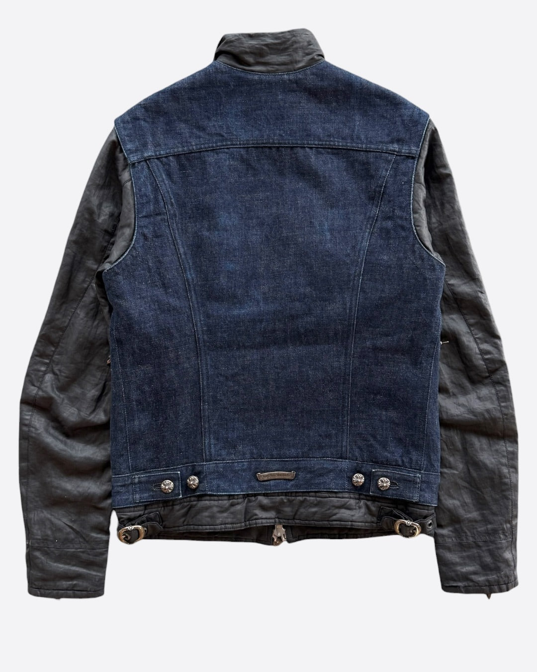 Chrome Hearts Blue & Black Hybrid Denim Jacket
