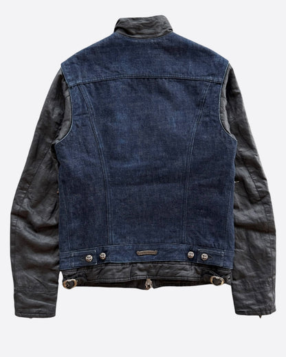 Chrome Hearts Blue & Black Hybrid Denim Jacket