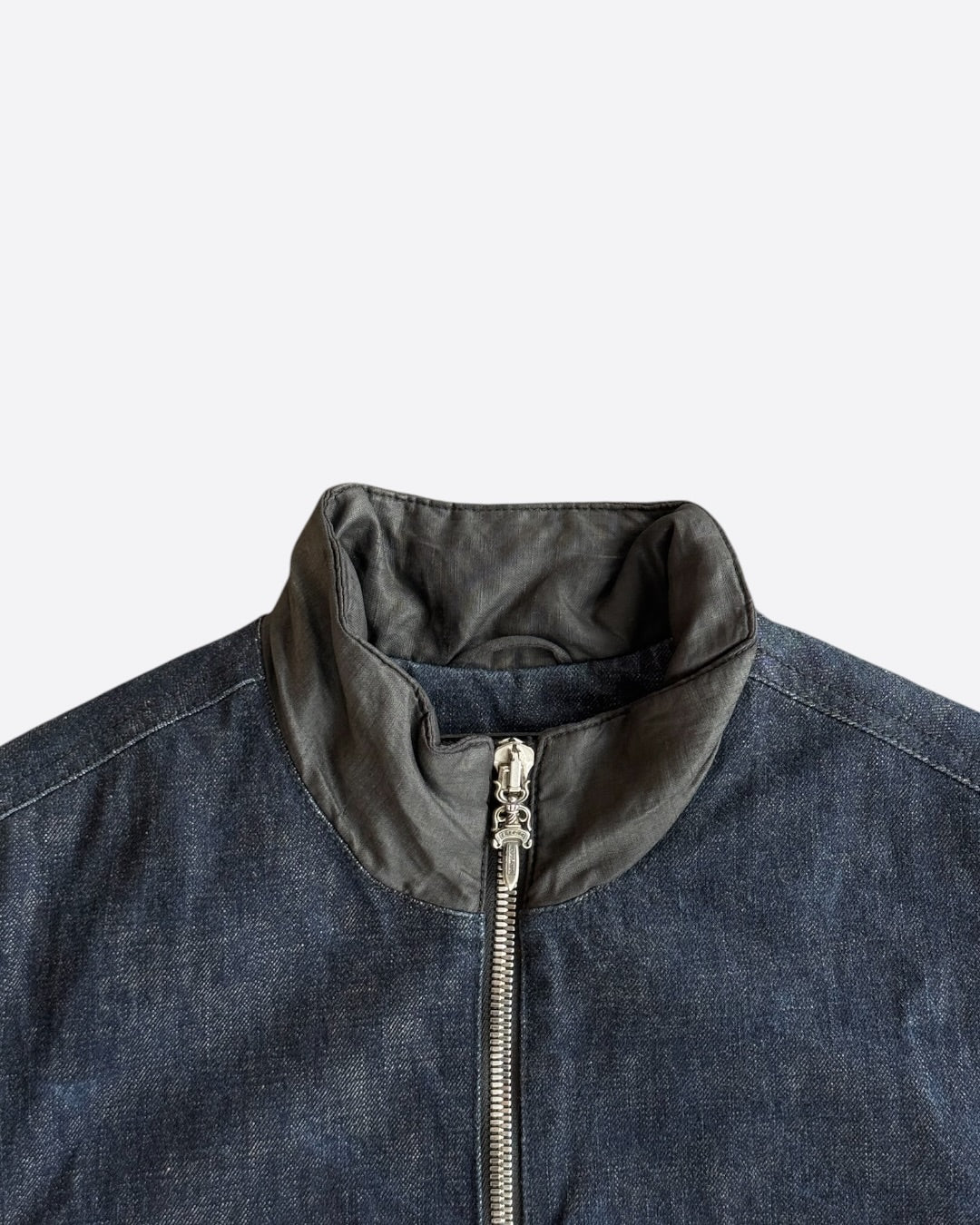 Chrome Hearts Blue & Black Hybrid Denim Jacket