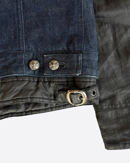 Chrome Hearts Blue & Black Hybrid Denim Jacket
