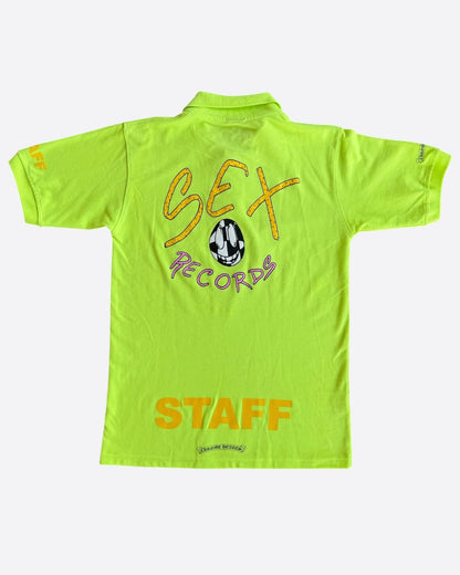 Chrome Hearts Matty Boy Green Sex Records Staff Logo Polo T-Shirt