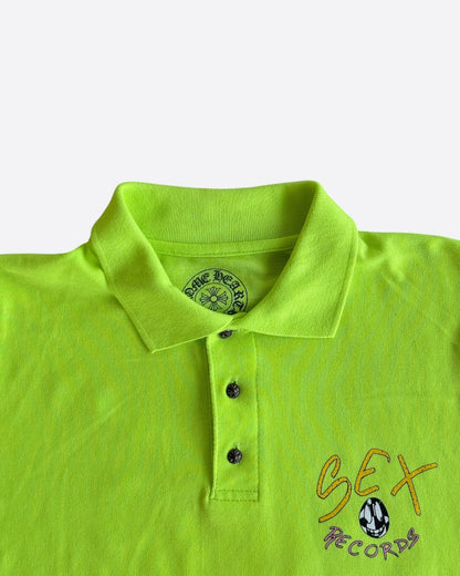 Chrome Hearts Matty Boy Green Sex Records Staff Logo Polo T-Shirt