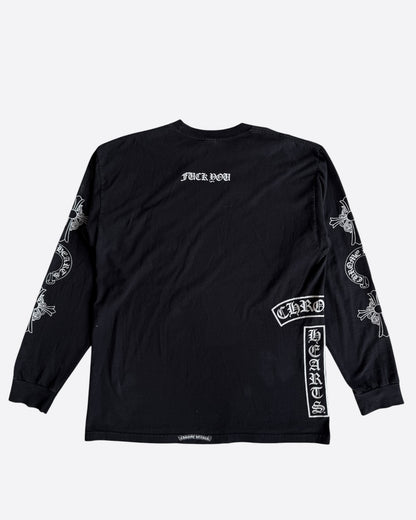 Chrome Hearts Black & White T-Bar Logo Longsleeve T-Shirt