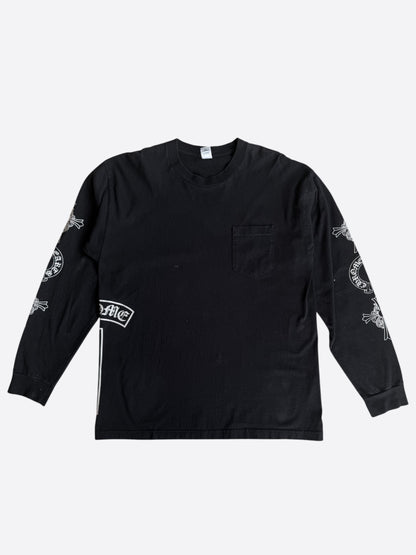 Chrome Hearts Black & White T-Bar Logo Longsleeve T-Shirt