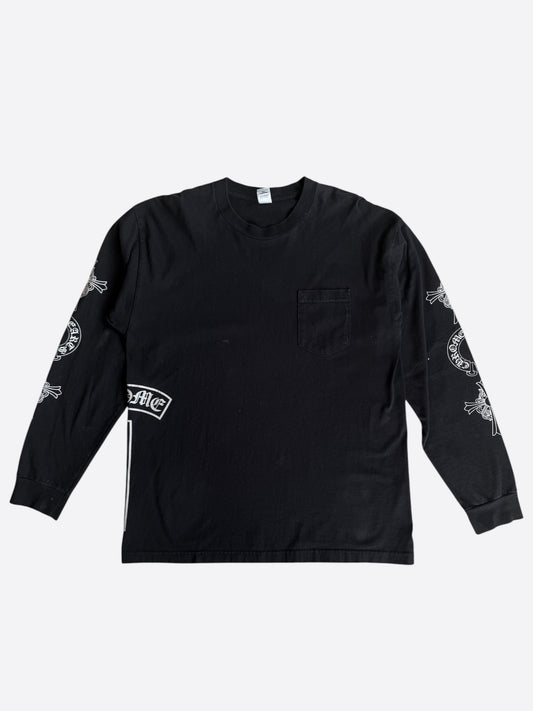 Chrome Hearts Black & White T-Bar Logo Longsleeve T-Shirt
