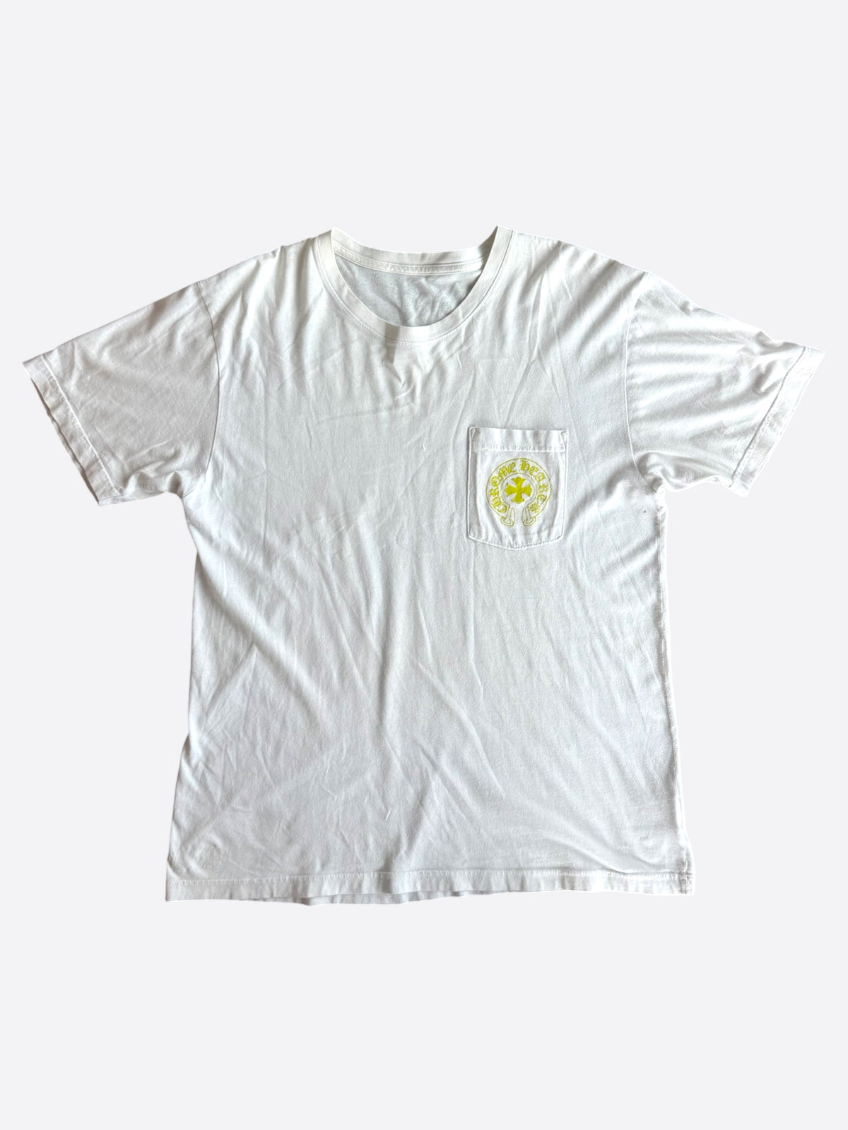 Chrome Hearts White & Yellow Eyechart Graphic T-Shirt