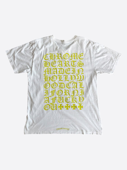 Chrome Hearts White & Yellow Eyechart Graphic T-Shirt