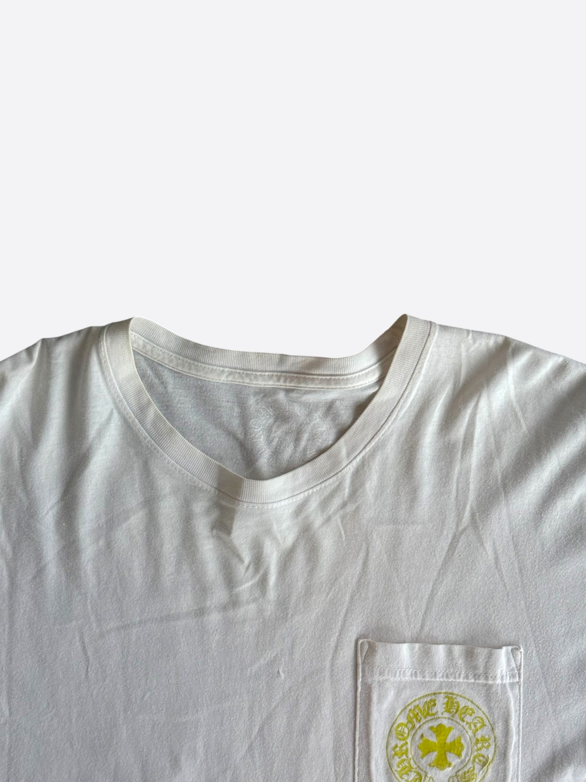 Chrome Hearts White & Yellow Eyechart Graphic T-Shirt