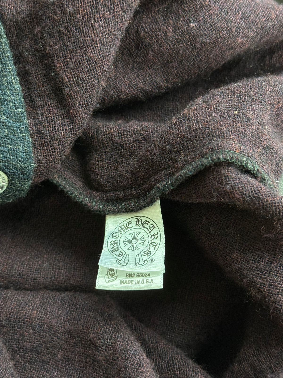 Chrome Hearts Blue & Black Cross Patch Flannel