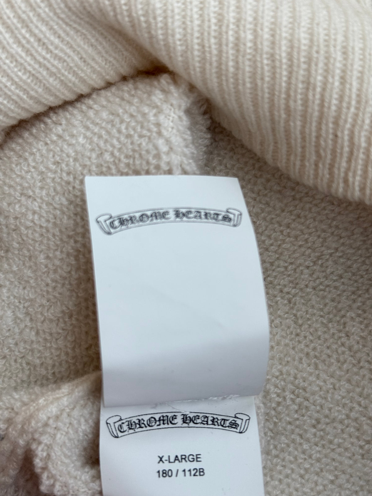 Chrome Hearts Beige & Black Embroidered Cashmere Sweater