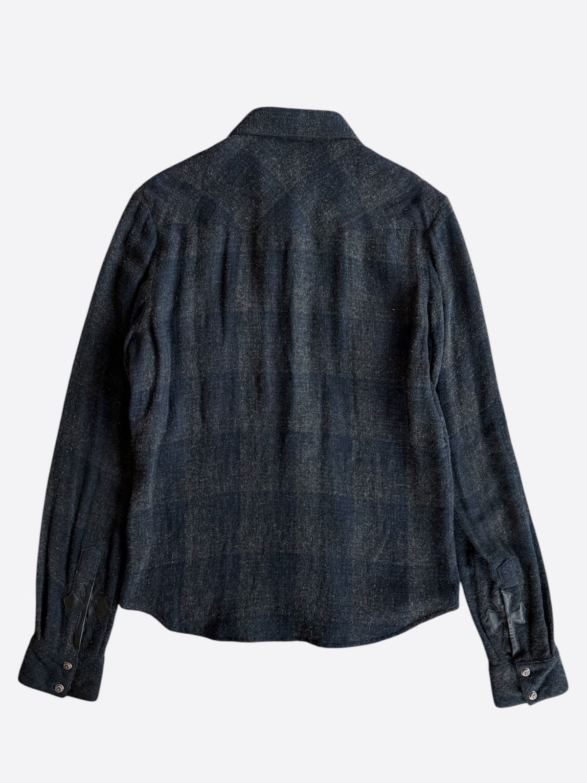 Chrome Hearts Blue & Black Cross Patch Flannel