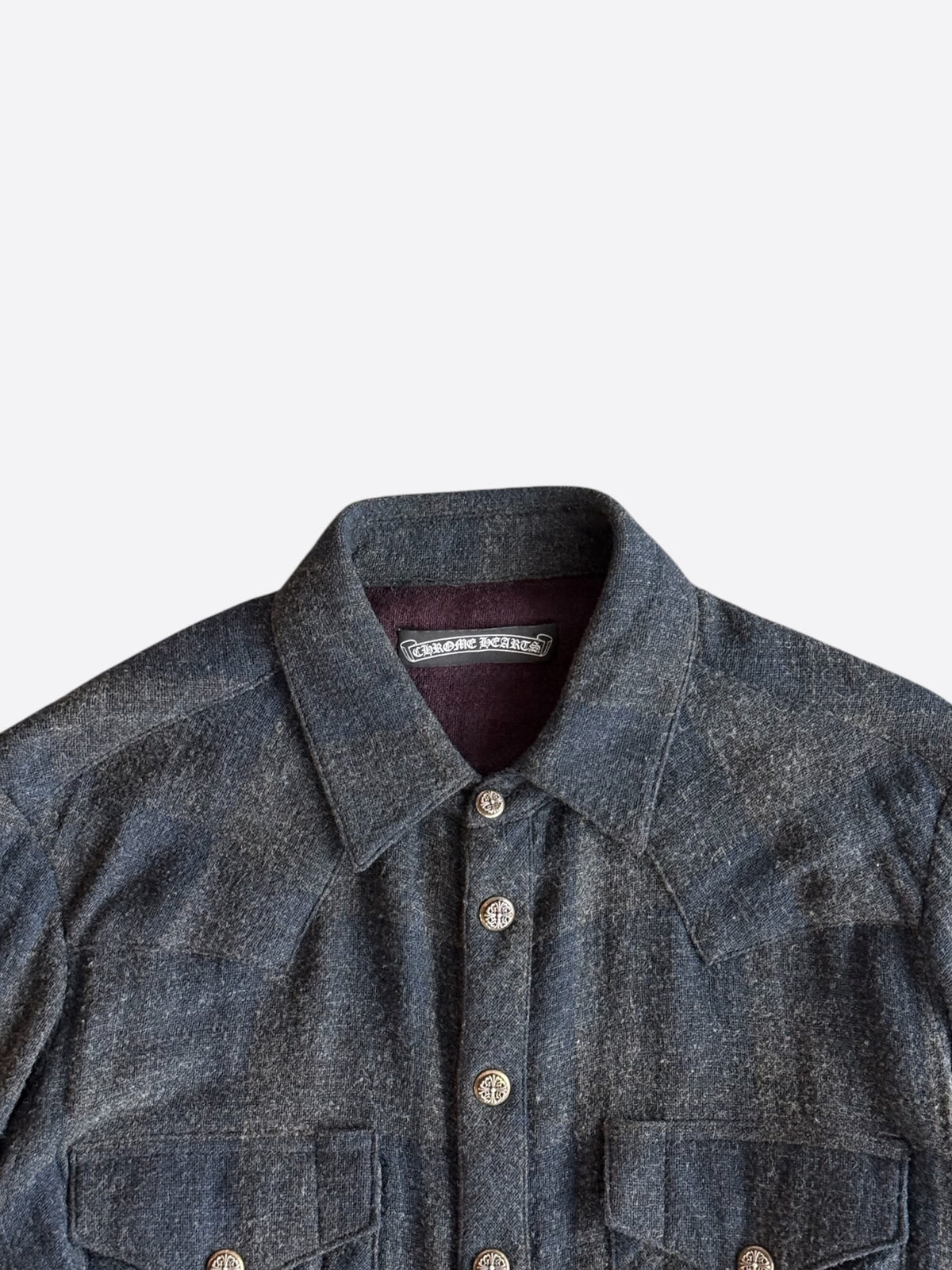 Chrome Hearts Blue & Black Cross Patch Flannel