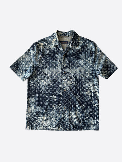 Louis Vuitton Blue Tapestry Monogram Button Up Shirt